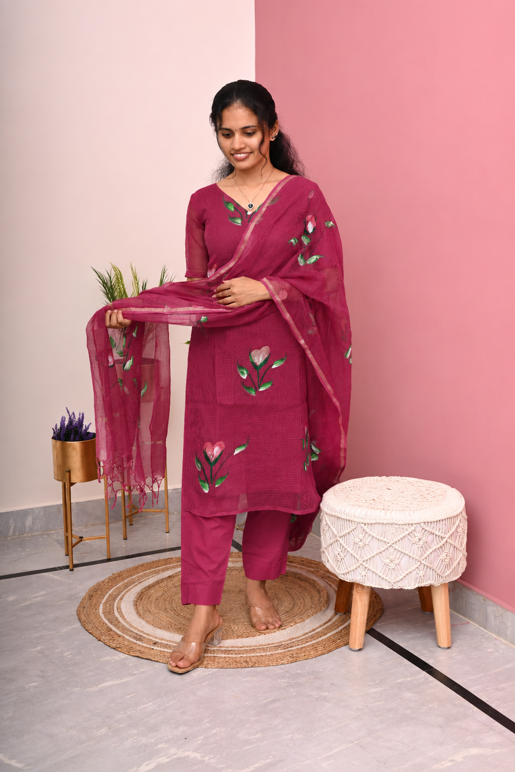 Berry Bloom Kota Doria Set