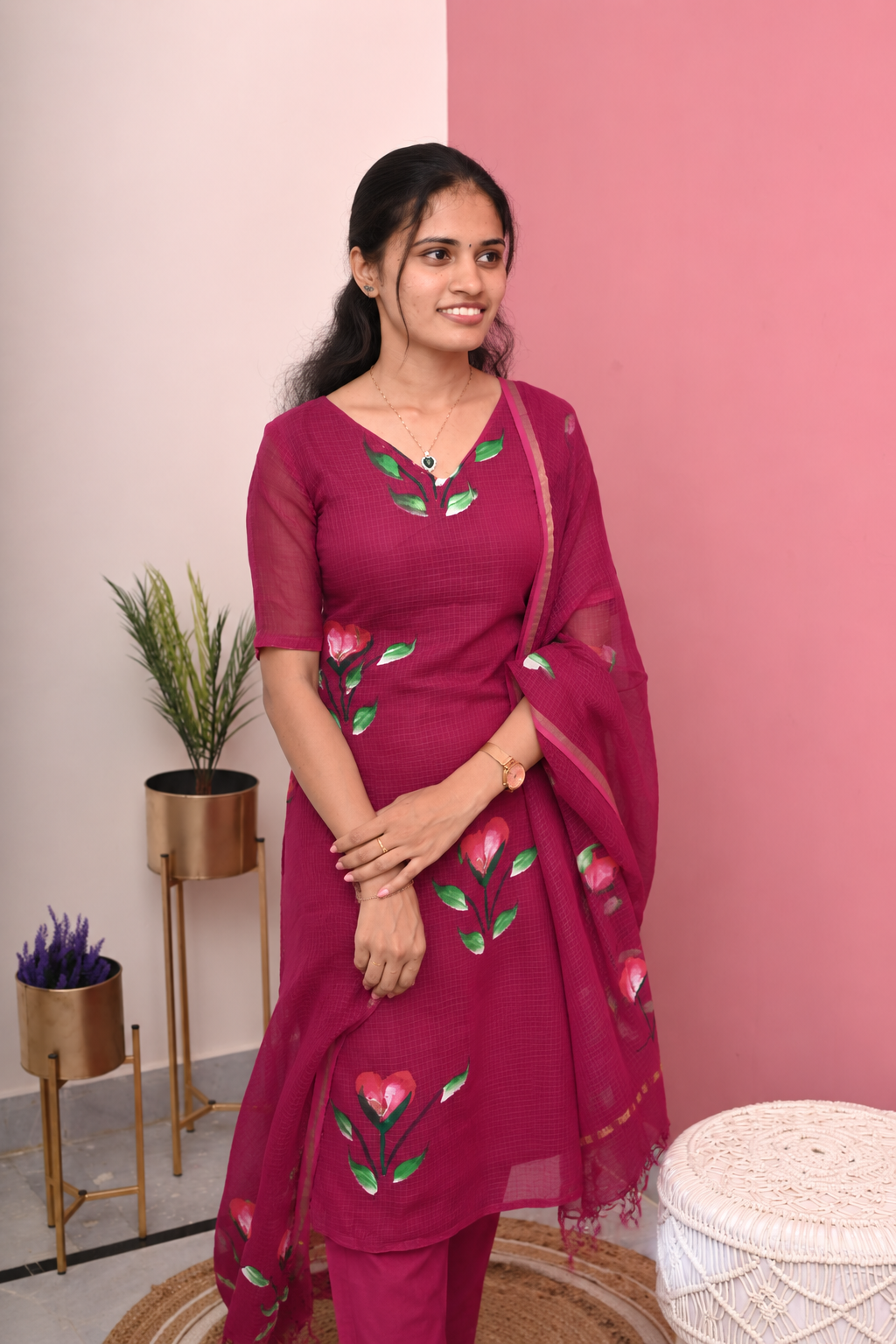 Berry Bloom Kota Doria Set