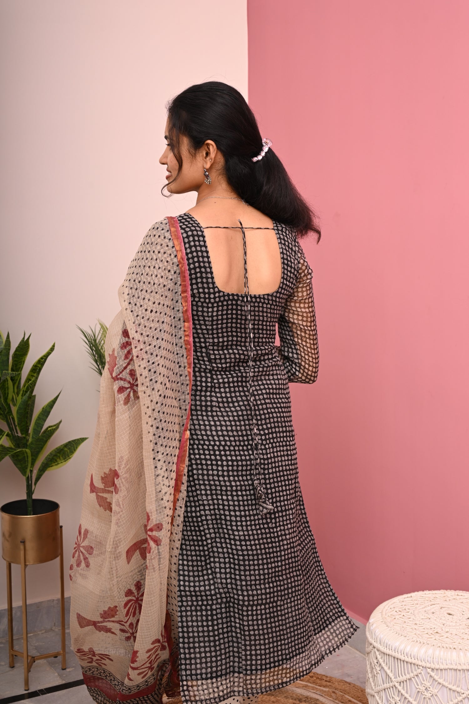 Midnight Garden Kota Doria Set