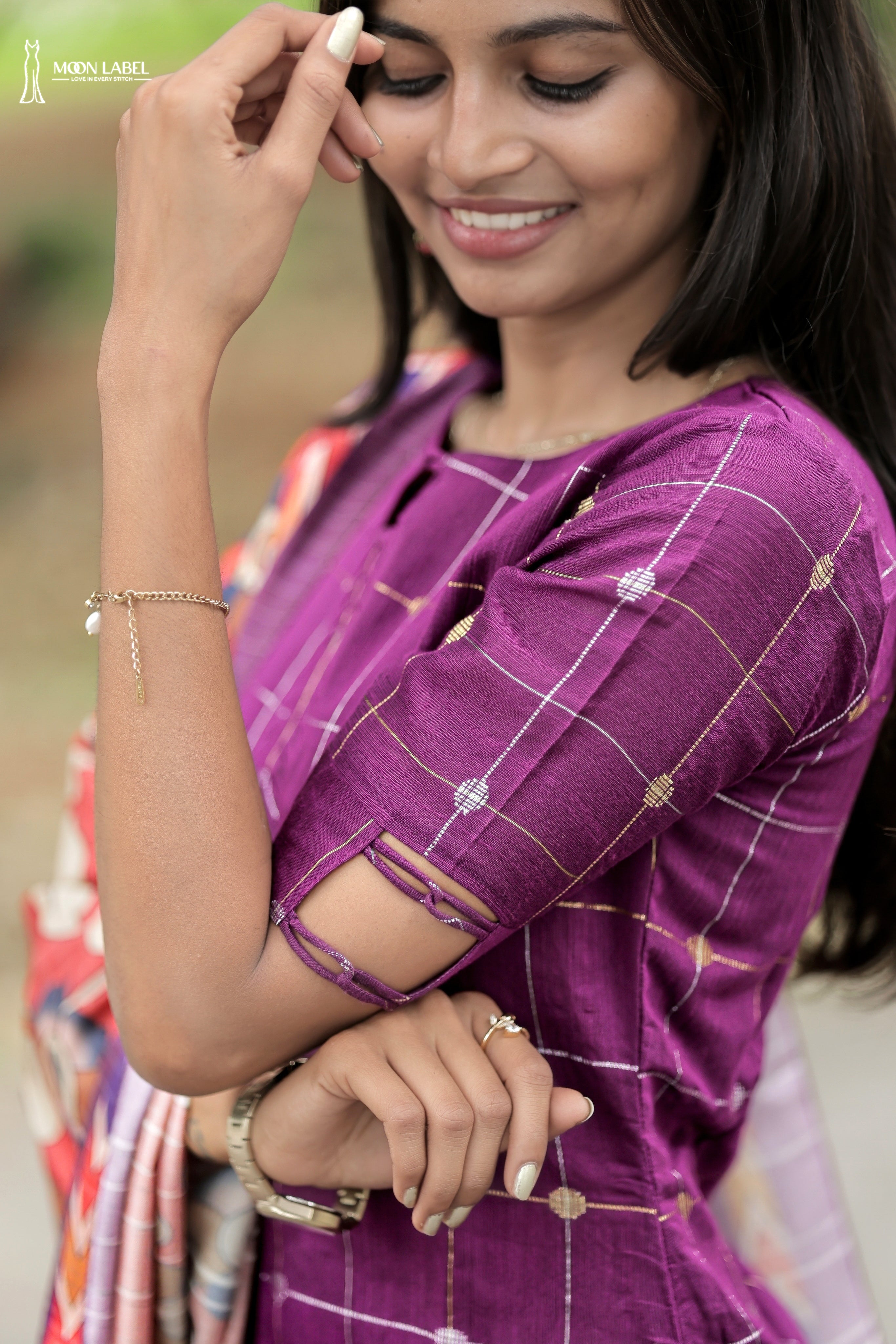 ML008 Raw silk Top with Kalamkari dupatta