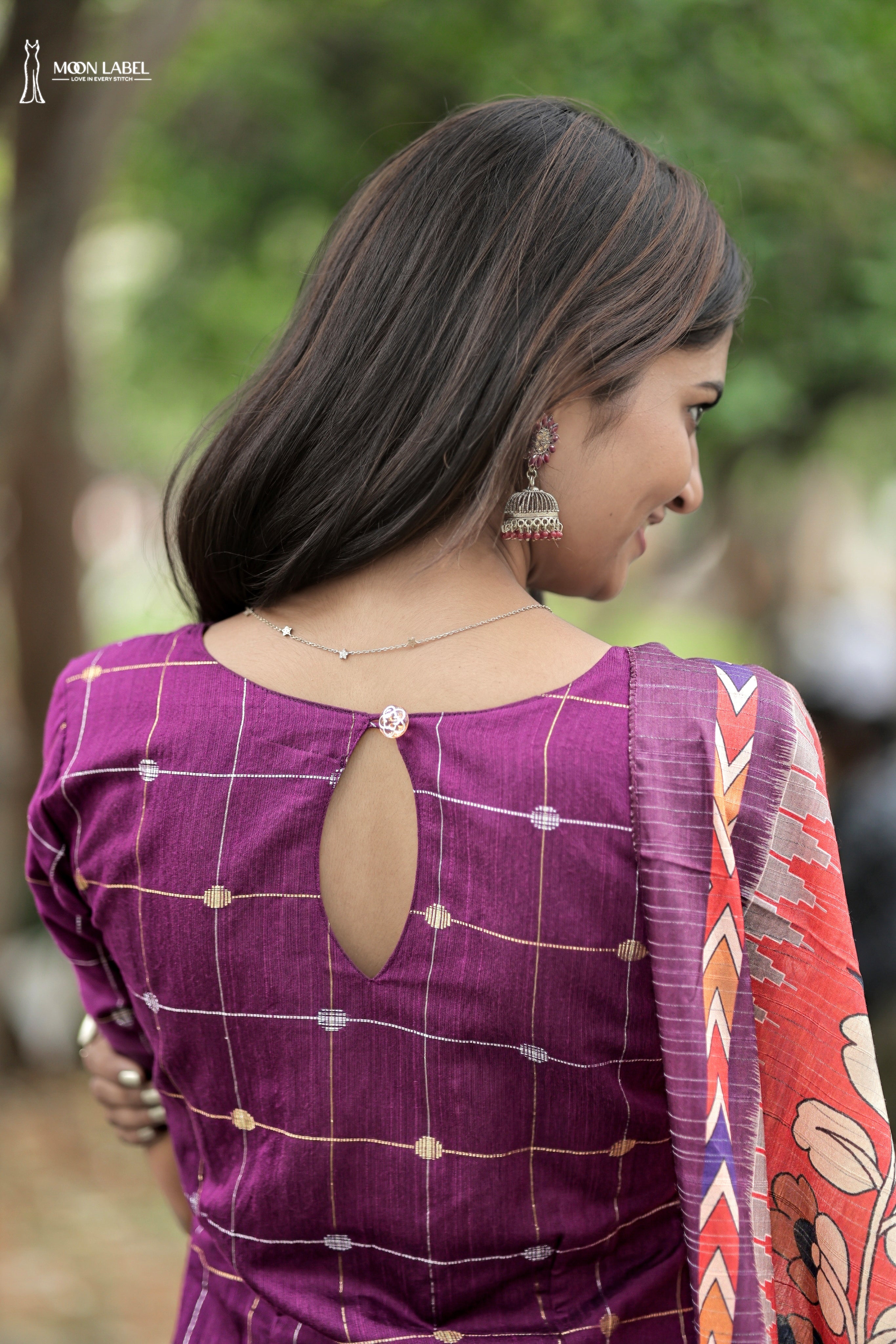 ML008 Raw silk Top with Kalamkari dupatta