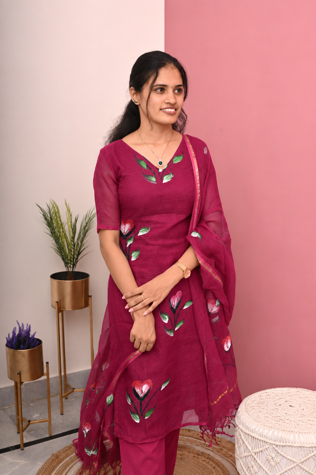 Berry Bloom Kota Doria Set