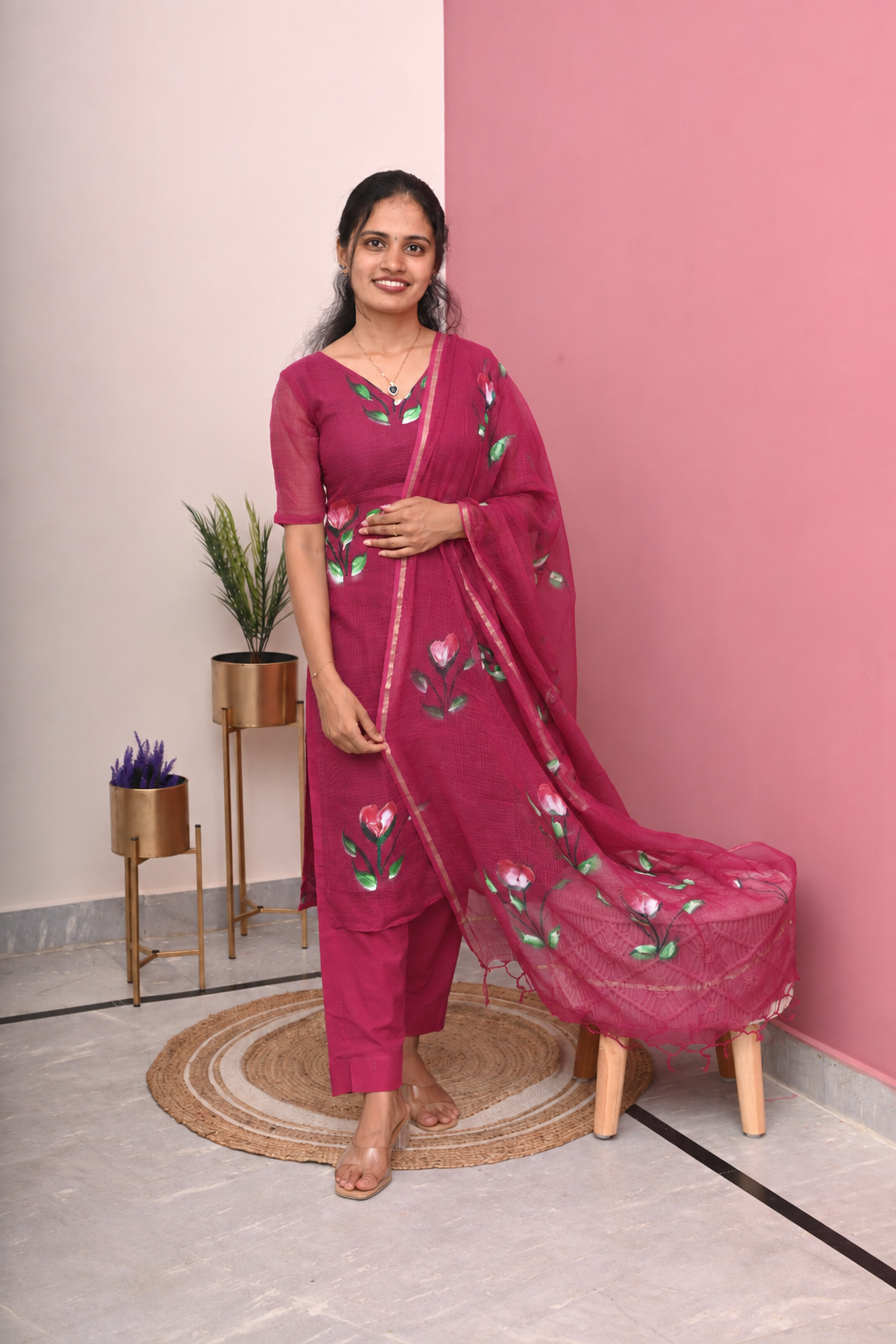 Berry Bloom Kota Doria Set